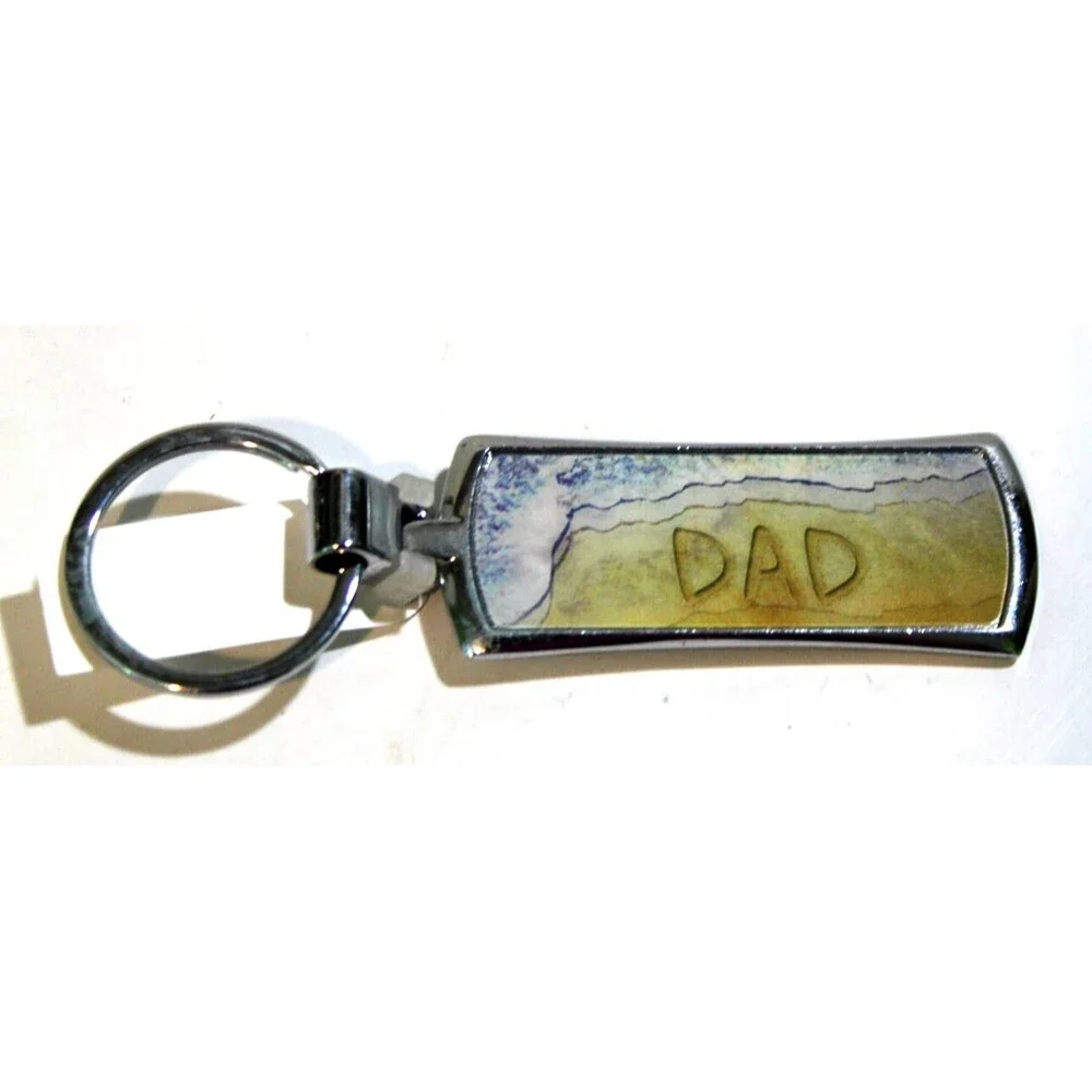 Daytona Beach Dolphin Jumping Inscribed Dad Hologram Souvenir Keychain 4